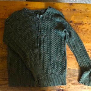 Eddie Bauer cable knit cardigan - beautiful green - M